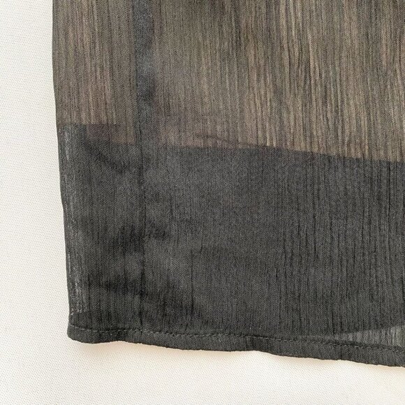 OAK + FORT BLACK CHIFFON TIERED PUFFY SHORT SLEEVE MAXI DRESS - S - Picture 7 of 8